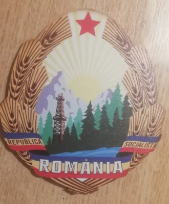 M3 C3 - Magnet frigider - tematica comunism - stema RSR - Romania 27 foto