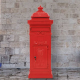 VidaXL Cutie poștală st&acirc;lp, aluminiu, stil vintage, inoxidabil, roșu