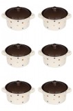Set boluri supa, 6 piese, 650 ml, Ceramica, Bej print