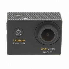 Camera video de actiune Full HD Camlink, 1080p, functie Wi-Fi, ecran TFT, microfon incorporat, negru foto