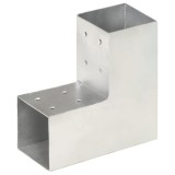vidaXL Conector de grindă, formă L, 81 x 81 mm, metal galvanizat 145461