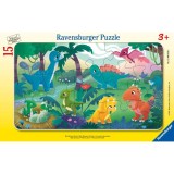 Cumpara ieftin Ravensburger - Puzzle tip rama lumea dinozaurilor 15 piese