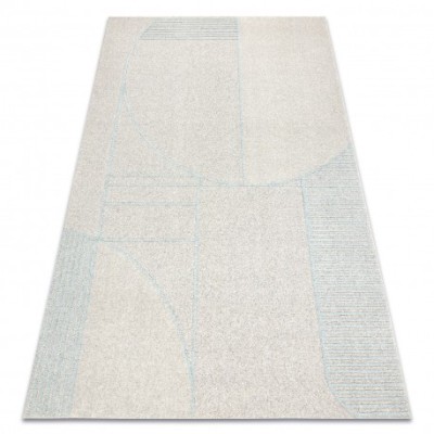 Covor din l&amp;acirc;nă FLUX 461.14.AE120 OSTA - Geometric, structural, loft gri / albastru, 240x340 cm foto