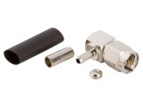 Conector SMA mufă tată unghi 90&deg; 50&Omega; lipire crimpat PTFE