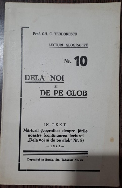 De la noi si de pe glob - Gh. Teodorescu