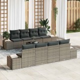 VidaXL Set de canapele pentru grădină 7 pcs Gri 55 x 55 x 37 cm