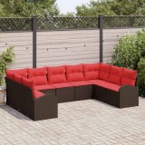 vidaXL Set de canapea cu pernă Maro Poli Rattan 3346204