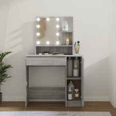 Gossi masa de toaleta cu led, gri sonoma, 86,5x35x136 cm