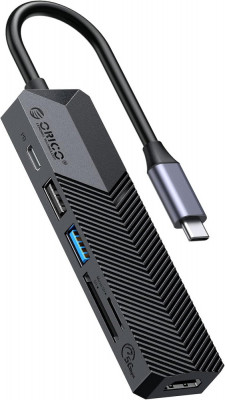 Adaptor USB C Hub HDMI, adaptor ORICO 6-in-1 USB C cu 4K USB la HDMI, 55W PD, foto