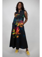 ROCHIE LUNGA FARA MANECI CU BUZUNARE DRAGONFLY TALIE UNICA Multicolora