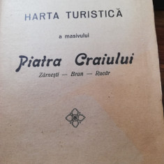 Harta turistica Piatra Craiului, Zarnesti/Bran/Rucar/ 1934,Inst.Cart.Unirea