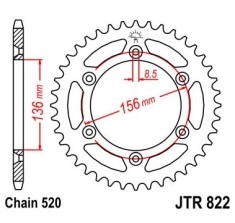 Pinion spate 48 dinti pas lant 520 - Gas Gas EC 125-200-250-300-450 - Husqvarna CR 250 - WR Enduro 250-300-360 TE 450-510