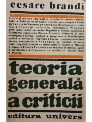 Mariana Badea - Teoria generala a criticii (editia 1985) foto