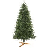 HOMCOM Brad artificial de Crăciun 180 cm, aspect realist și bogat, 732 ramuri din PE ignifug, bază pliabilă din lemn, verde | Aosom Romania
