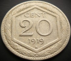 Moneda istorica 20 CENT / CENTI - ITALIA, anul 1919 * cod 4336