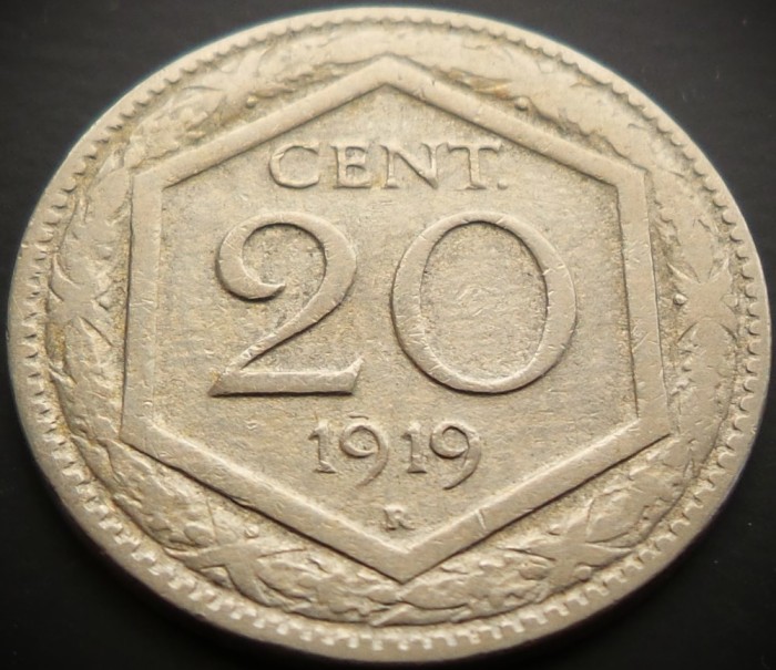 Moneda istorica 20 CENT / CENTI - ITALIA, anul 1919 * cod 4336