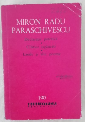 myh 44f - BPT - MR Paraschivescu - Declaratie patetica - Cintece tiganesti -1963 foto