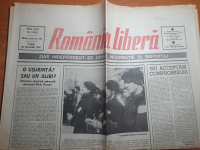 romania libera 26 ianuarie 1990-interviu ana blandiana,silviu brucan foto