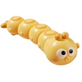 Jucarie mecanica pentru copii flippy, omida haioasa, material abs, cu cheita, distractiva, se taraste, se misca, 15 x 4 cm, galben