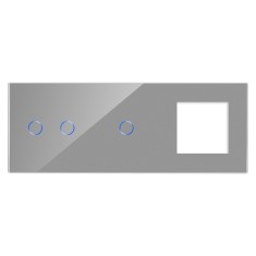Panou Intrerupator Dublu + Simplu si Priza cu Touch din Sticla LUXION SmartElectro IntelligentHouse