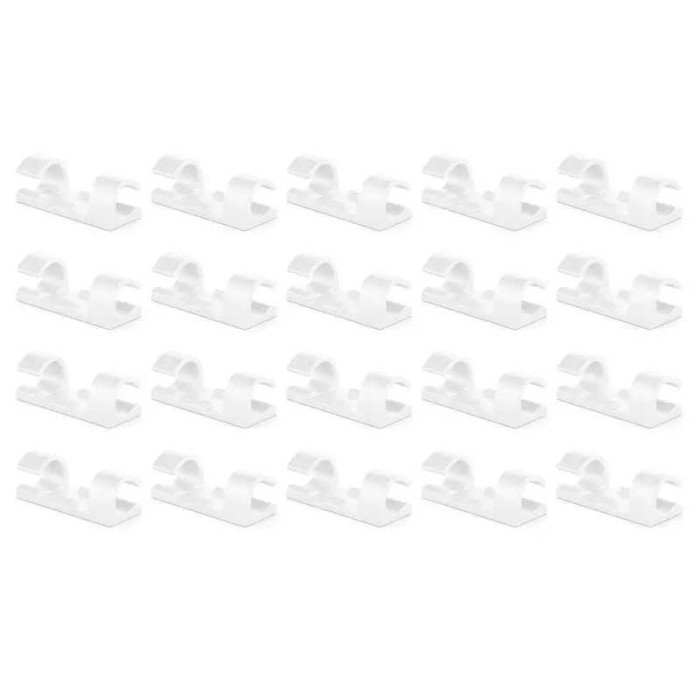 Set suporturi de cablu 20buc alb autoadezive MK5535