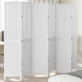 VidaXL Paravan cameră 6 panouri, alb, lemn masiv paulownia