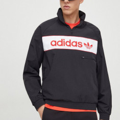 adidas Originals geacă bărbați, culoarea negru, de tranziție, oversize IS1398