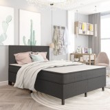 VidaXL Cadru de pat continental, gri, 160x200 cm, material textil