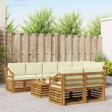vidaXL Seturi de canapele 9 pcs Natural și Crem Lemn Solid de Acacia 3375065