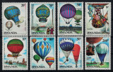 RWANDA 1984 - Istoria aeronauticii, baloane, aniv 200 de ani/ serie completa MNH, Nestampilat