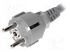 Cablu alimentare AC, 3m, 3 fire, culoare gri, cabluri, CEE 7/7 (E/F) mufa, LIAN DUNG -
