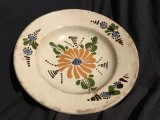 Arta / Traditie - Farfurie veche taraneasca model deosebit din ceramica / Transilvania !