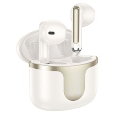 Casti fara Fir Hoco EQ7, BT5.3, Capacitate 300mAh, Autonomie 7 Ore, Afisaj LED, Beige