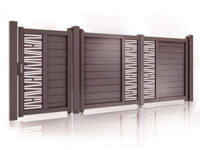 Set porti metalice din aluminiu 900x1800mm, 3000x1800mm, prefabricate, model Poseidon foto