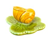 SUPORT VINTAGE PENTRU SCOBITORI IN FORMA DE MELC DIN MAJOLICA FRANTA