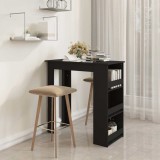 vidaXL Masă de bar cu raft de depozitare, negru, 102x50x103,5 cm, PAL