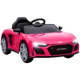 AIYAPLAY Mașinuță Electrică pentru Copii 12V Audi R8 Spyder, 3+ Ani, 3-5 km/h, cu 2 Motoare și Telecomandă, Roz | Aosom Romania
