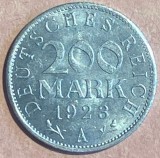 200 MARK 1923, MONEDA GERMANIA/ ALUMINIU 1 g si 23 mm. PUTIN CIRCULATA / P, Europa