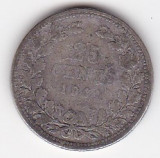 Olanda 25 centi Cents Wilhelmina 1901, Europa, Argint