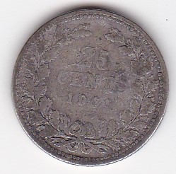Olanda 25 centi Cents Wilhelmina 1901 foto