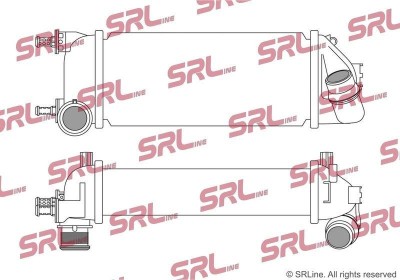 Intercooler Fiat Panda 12-, motor: 0.9 TwinAir Turbo, 1.3 MultiJet, iesire - conector rapid, 290x130x65, SRLine, Aluminiu/ Plastic brazat, 52002837 foto