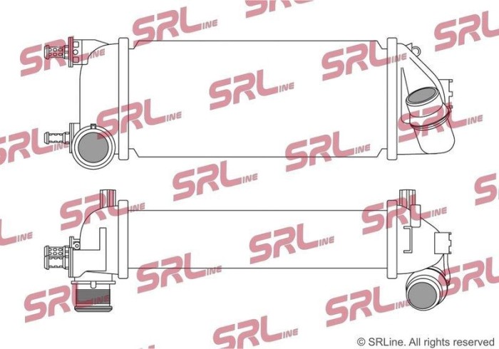 Intercooler Fiat Panda 12-, motor: 0.9 TwinAir Turbo, 1.3 MultiJet, iesire - conector rapid, 290x130x65, SRLine, Aluminiu/ Plastic brazat, 52002837
