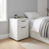 Cumpara ieftin Noptiera Adore White, 2 sertare, Usa reversibila, Alb - Stejar, 40x57x41 cm