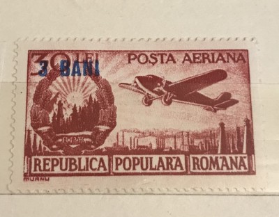 Timbre Romania Timbru Supratipar RPR 30 lei , bani foto
