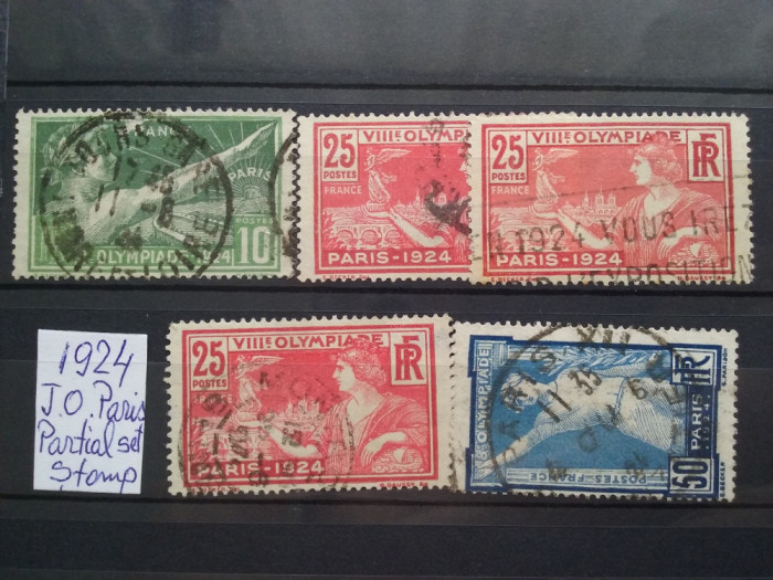 1924-Franta-J.O.Paris-partial set-stampilat