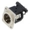Conector XLR soclu tată PIN 4 unghi 90&deg; THT argint 6A