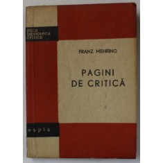 PAGINI DE CRITICA de FRANZ MEHRING , 1958