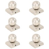 Gossi capace stalpi tip glob, 6 buc., 71 x 71 mm, otel inoxidabil