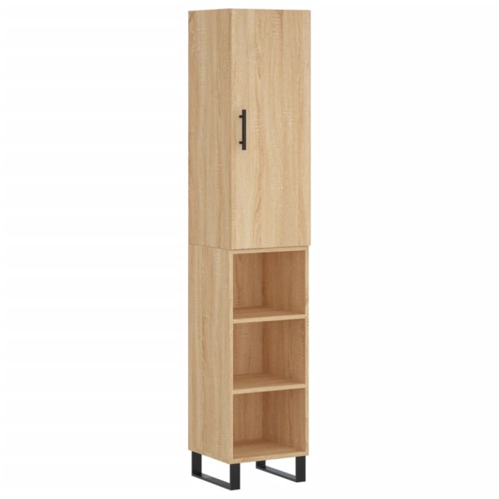 Dulap inalt, stejar sonoma, 34,5x34x180 cm, lemn prelucrat