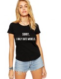 Tricou dama negru &quot;Sorry, i only date models&quot; - L, THEICONIC